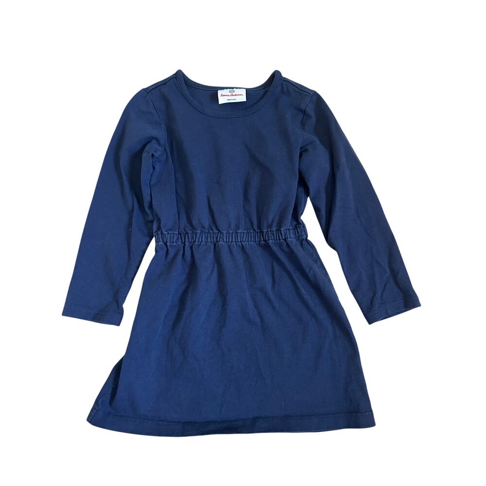 Hanna Andersson Girls Navy Long Sleeve Dress – Size 100 / US size 4
